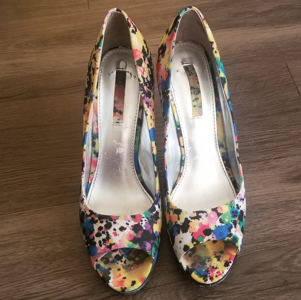 Paint Splatter Peeptoe Shoes - Picture 10 of 10